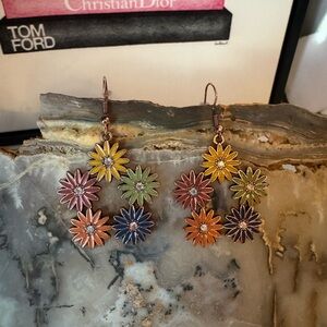 Colorful Floral Drop Earrings